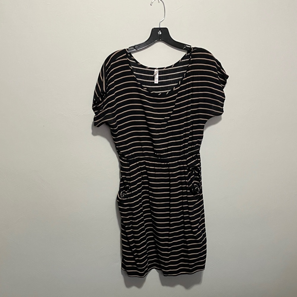 Black and Tan Striped Women's Dress